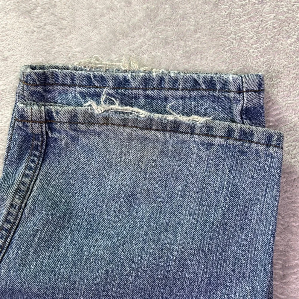 Harley Davidson Mens Jeans 36x30 Blue Straight Leg Embroidered Logo Denim